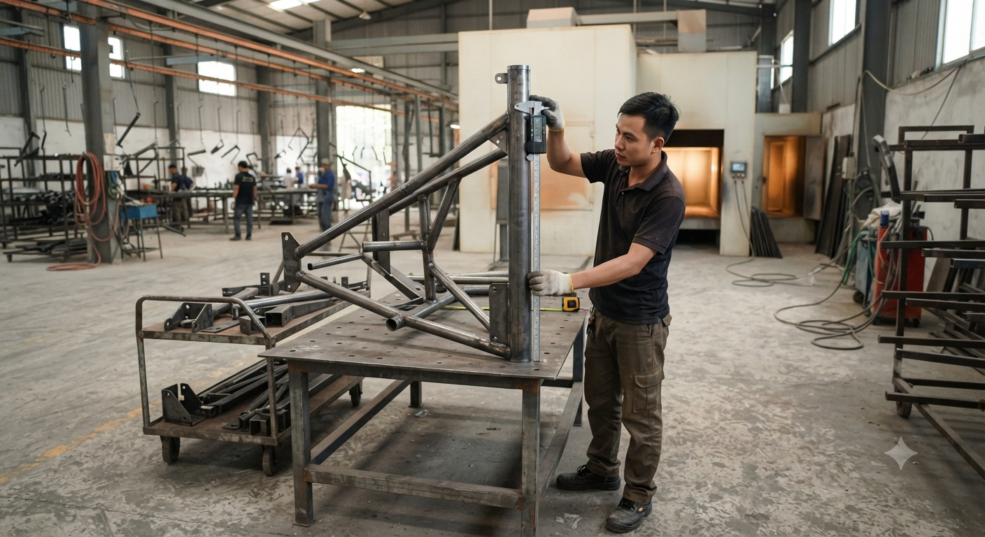 Hướng dẫn làm rõ kích thước sản phẩm sắt khi gửi sơn tĩnh điện